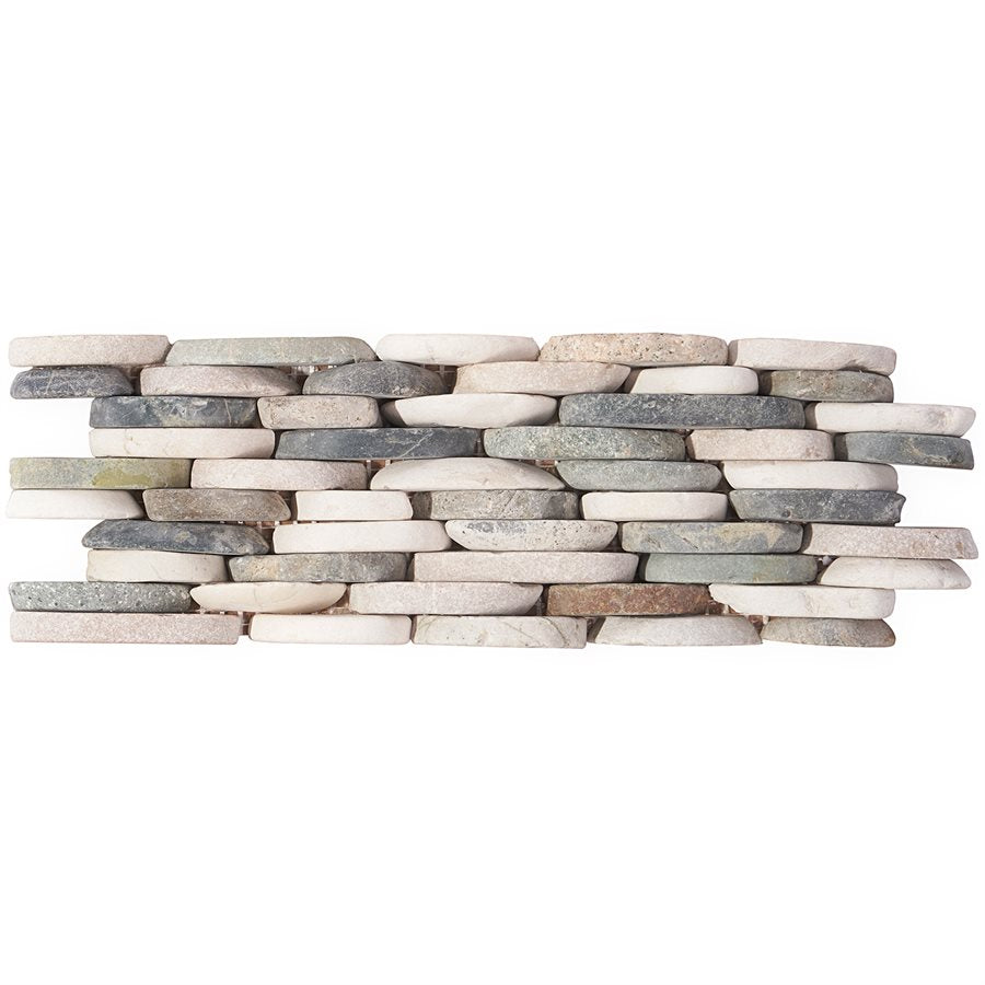 Soho Studio - Pebblestone - Floorzz Stone Carrara Stacked Sliced Mosaic 