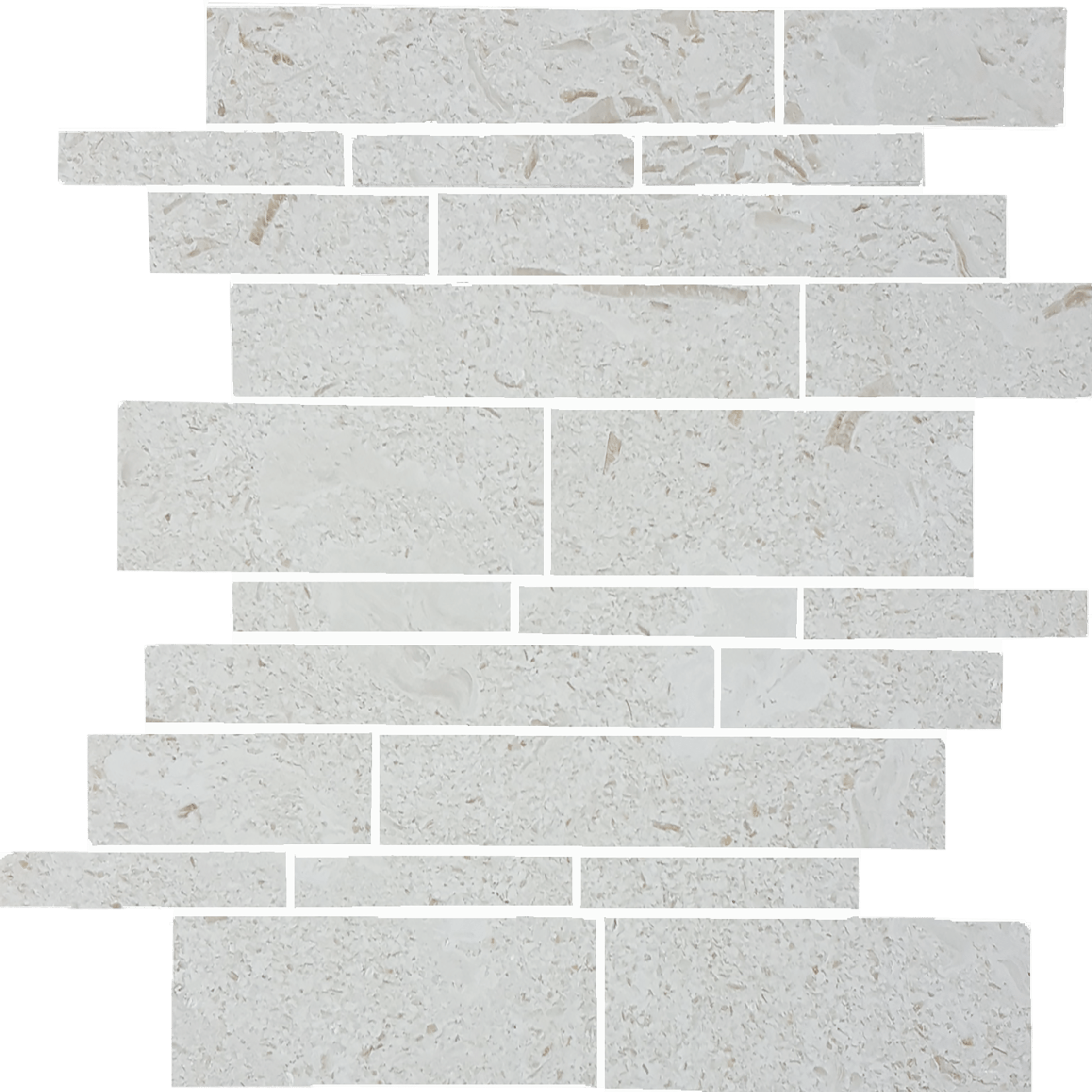 Tesoro - Sand Key Brushed Collection - Random Linear Mosaic Stone Color_White