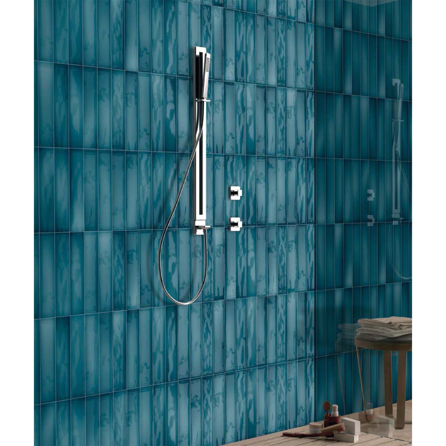 Topcu - Borriana - 3 in. x 12 in. Ceramic Wall Tile - Ocean - Floorzz