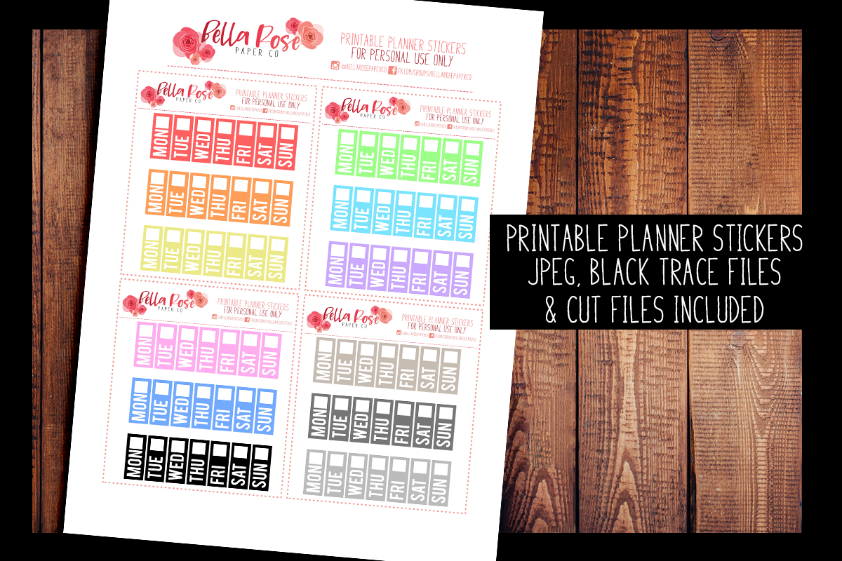 Book/Journaling Planner Stickers  PRINTABLE PLANNER STICKERS – Bella Rose  Paper Co