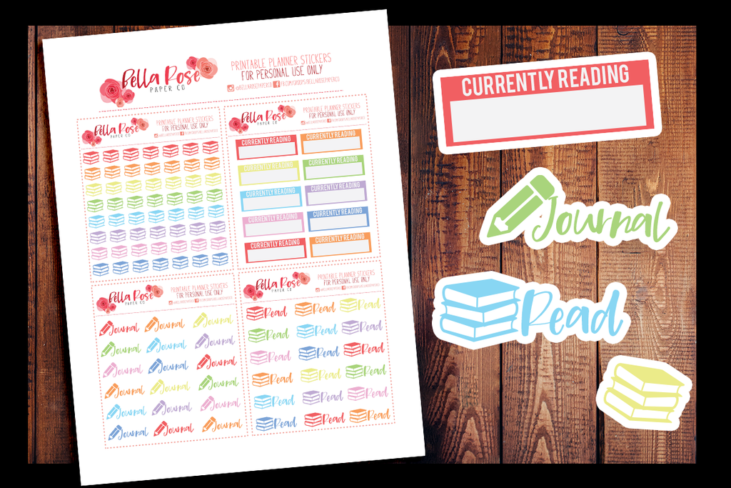 book journaling planner stickers printable planner stickers bella rose paper co