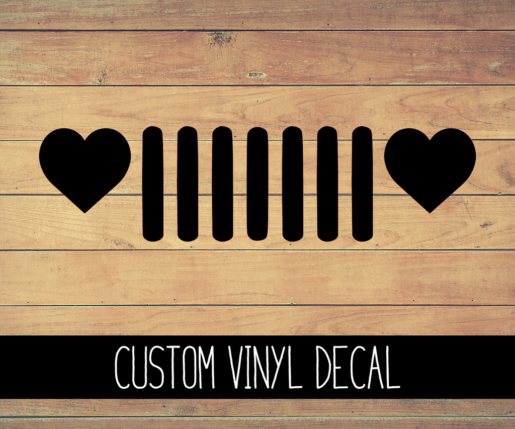 Download Jeep Heart Grill Vinyl Decal Bella Rose Paper Co
