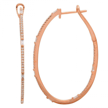 Tyler Oval Baguette and Pave Dia Hoops