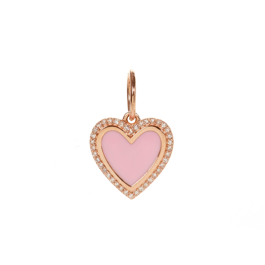 Pink Enamel Heart Pendant