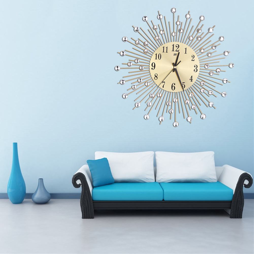 Inlaid Diamond Iron  Wall  Clock Canvas Frenzy