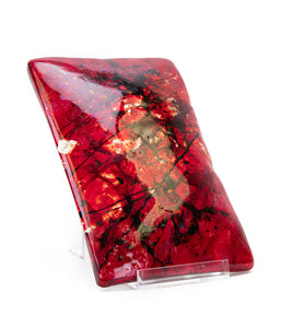 4" x 6" Lava Glass Red Tray Medium