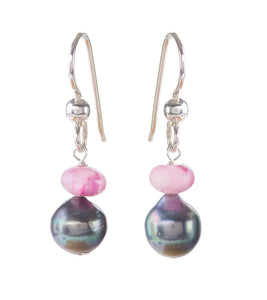 Tahitian Pearl Pink Crazy Lace Earrings