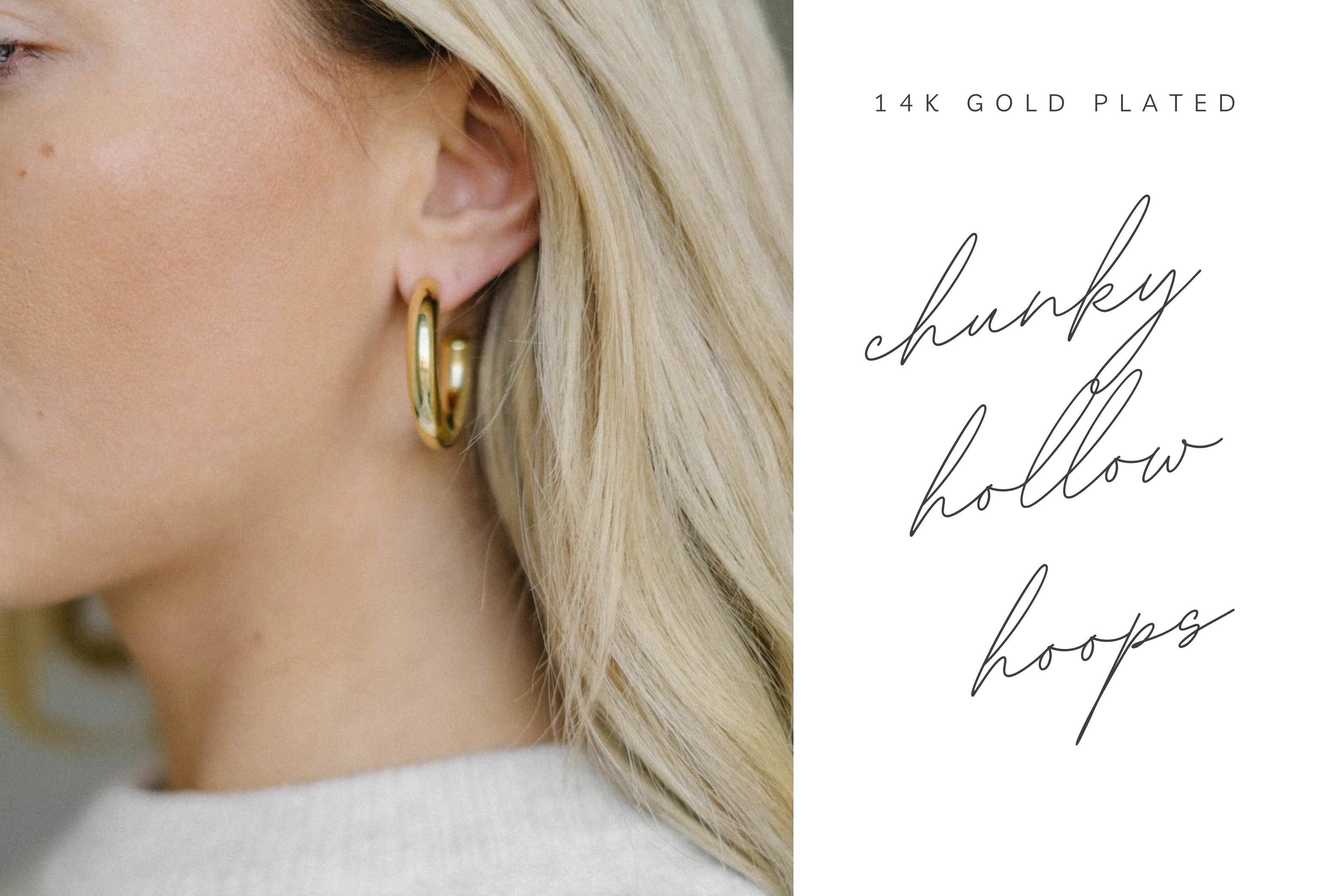chunky gold plated hoops