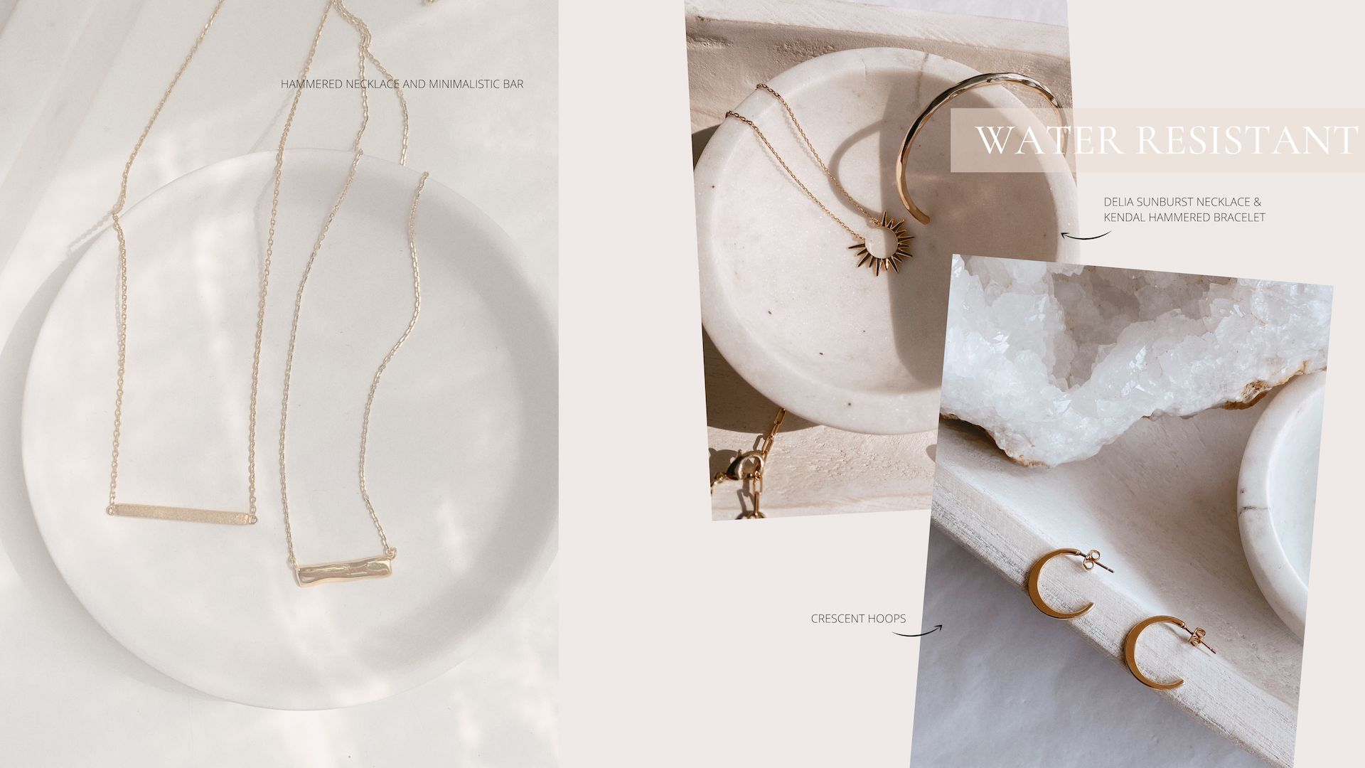 summer on trend minimalistic gold plated jewelry