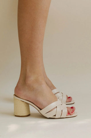 WHITE CRISS CROSS HEELS