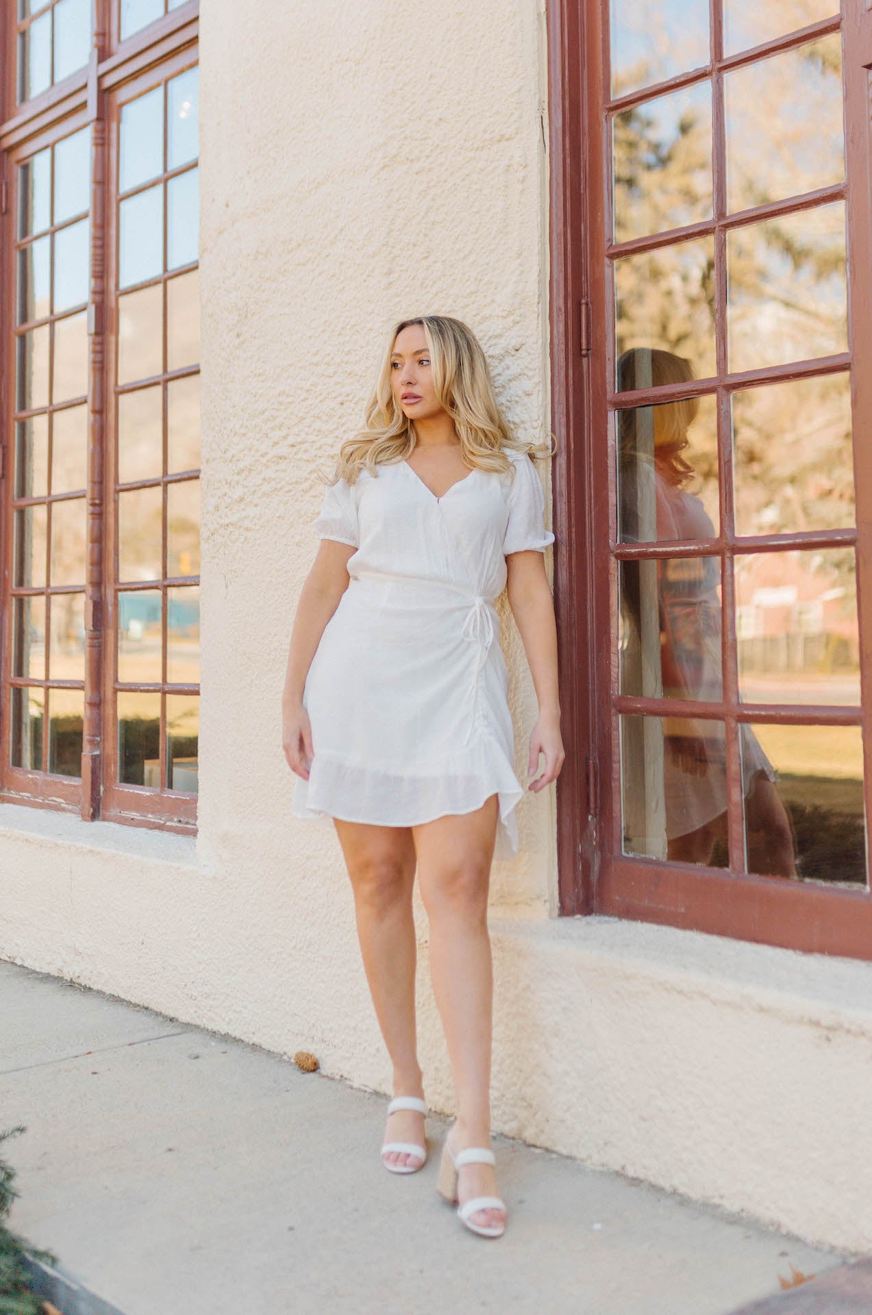 White Ruched Mini Dress – TINK & POSH