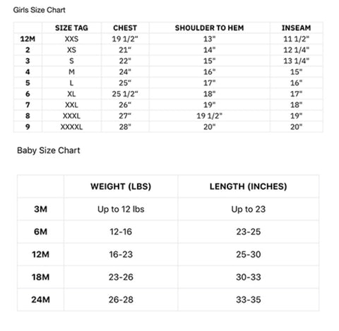Size Charts – Darlin's Modest