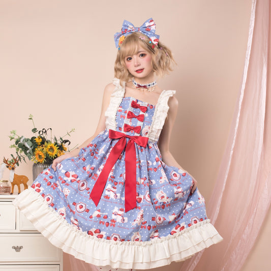 Rabbit and Strawberry Gothic Lolita Jumper Skirt – ロリータファッション通販RonRon