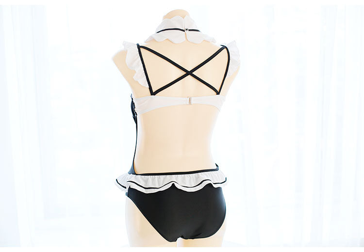 Rem Re Zero Kawaii Bow Cosplay Costume Swimsuit — Sofyee