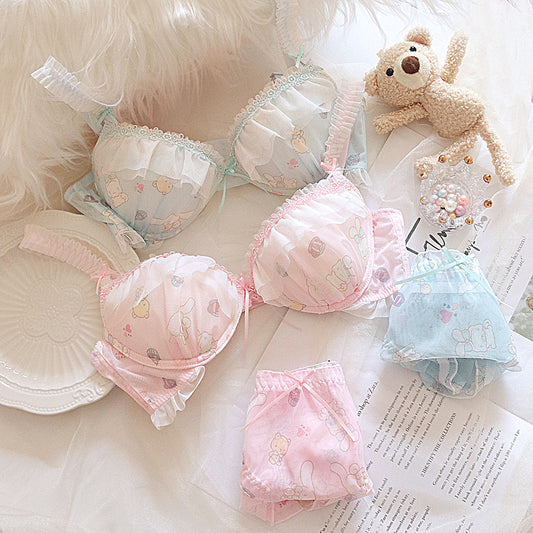 Japanese Kawaii Sheer Summer Bra Set