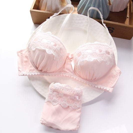 Japanese Dot Flower White Lace To Love Cute Sweet Bras And Panty Set –  Sofyee