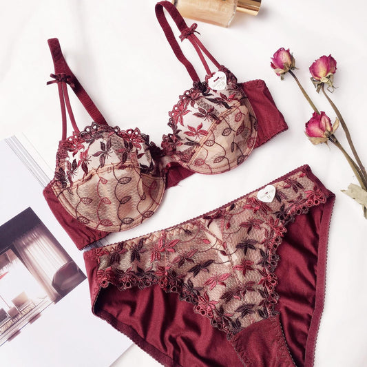 Floral See Through All Over Lace Bra & Panty Set