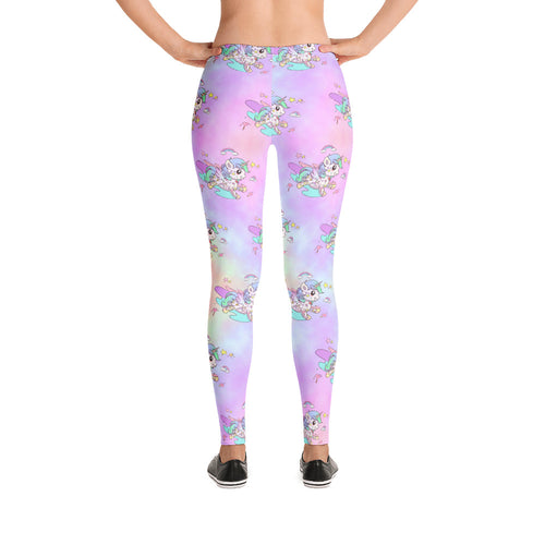 Brushed Pink Rainbow Unicorn Leggings