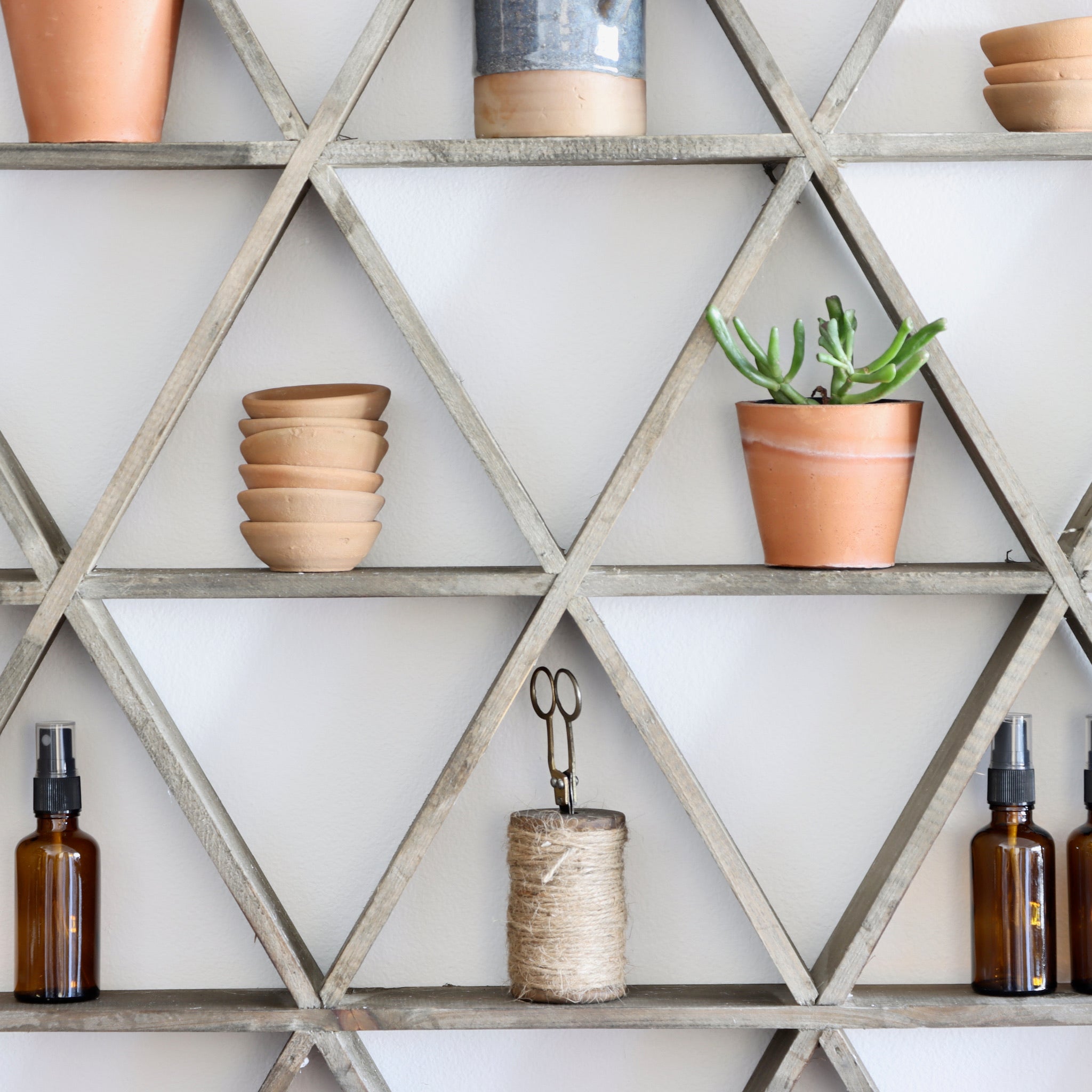 Wooden Hex Wall Shelf Holistic Habitat