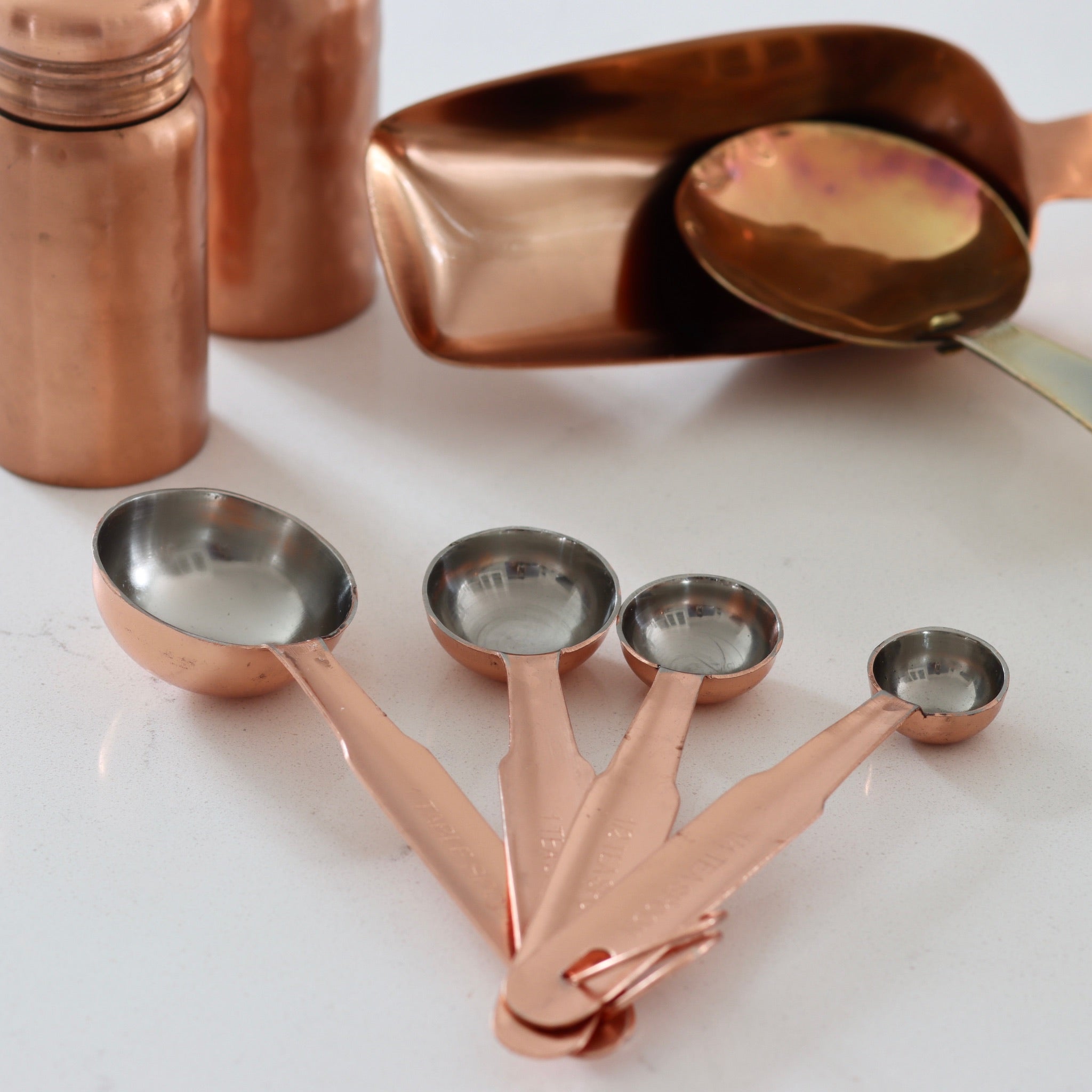 Copper Finished Stainless Steel Measuring Spoons Set of 4 Holistic Habitat