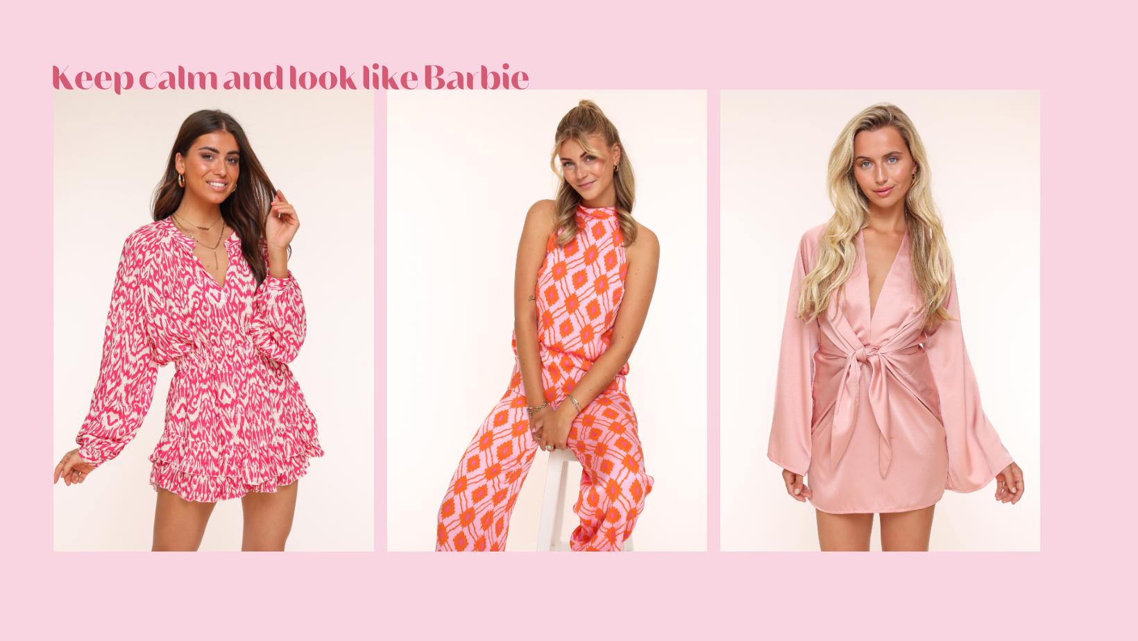 KLEDING-ROZE-KATOENEN-PRINT-PLAYSUIT-ROZE-ORANJE-TOP-SATIJNEN-GESTRIKTE-JURK-BARBIE