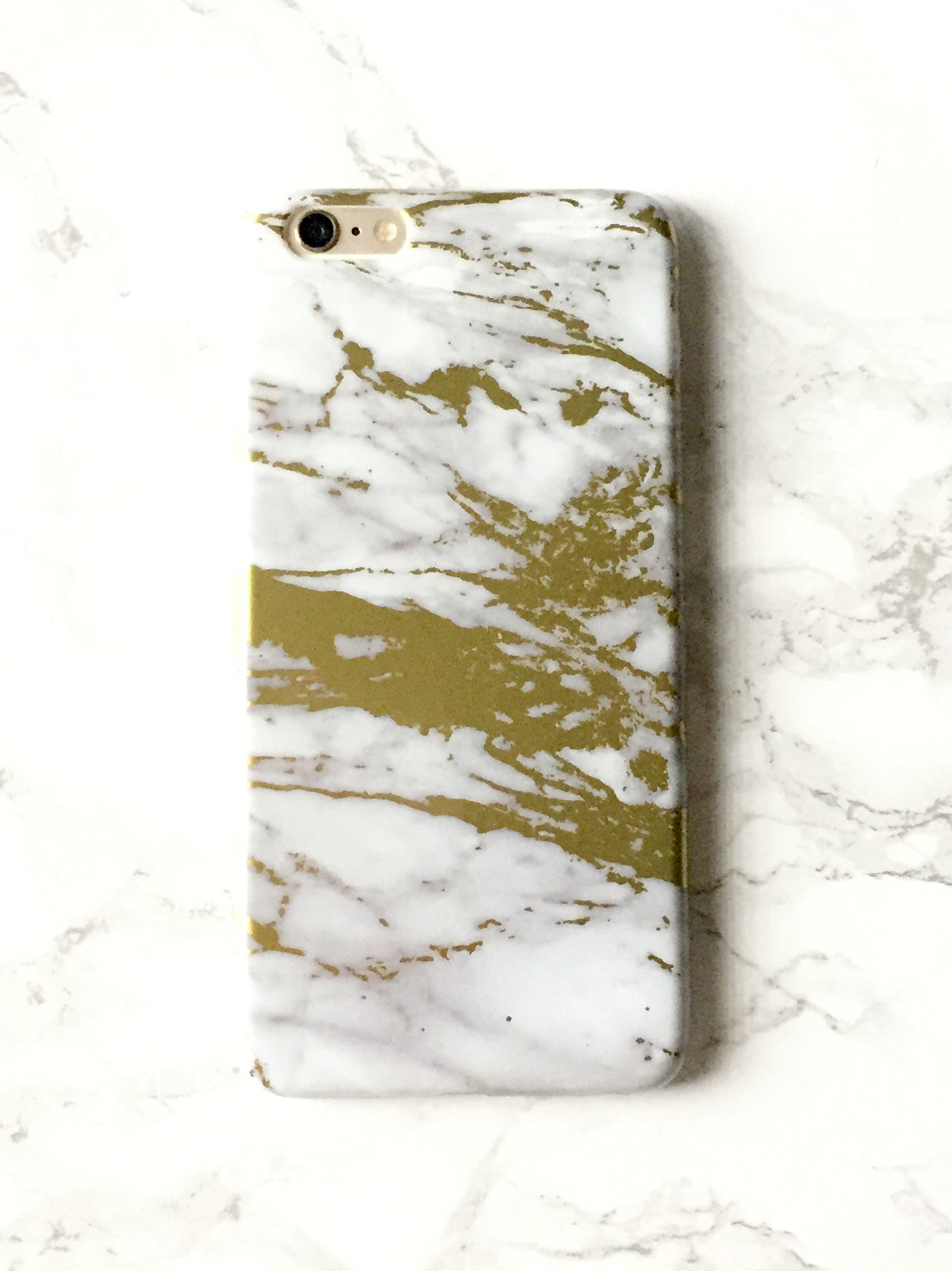 Gold x Chrome Holographic Marble Phone Case