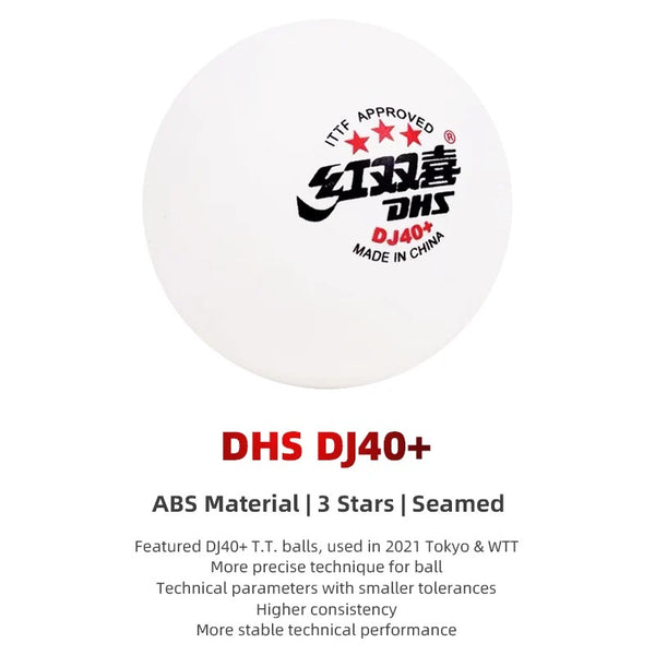 DHS DJ40+ WTT Official 3 Star Table Tennis Ball