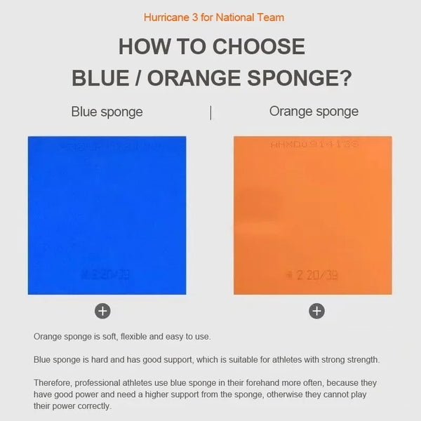 DHS Hurricane 3 - How to choose blue sponge or orange sponge
