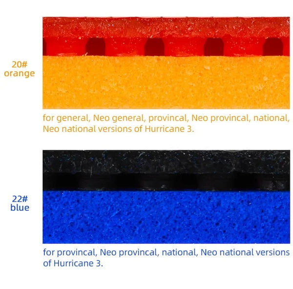 Hurricane 3 Blue Sponge Vs Orange Sponge