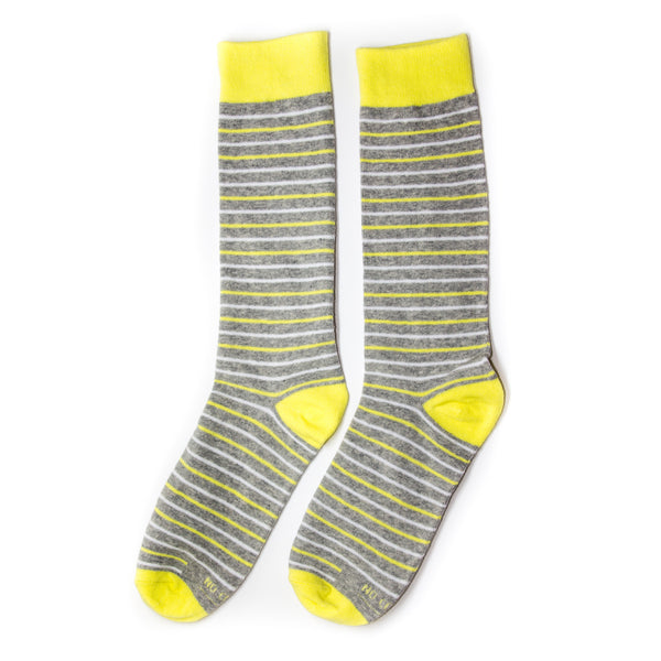 Grey and Yellow Striped Socks | Groomsmen Socks | No Cold Feet Co.