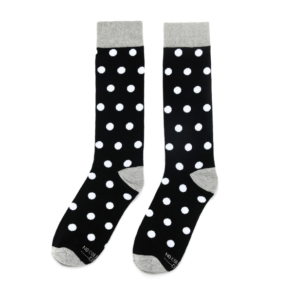 Black with White Polka Dot Groomsmen Socks | No Cold Feet