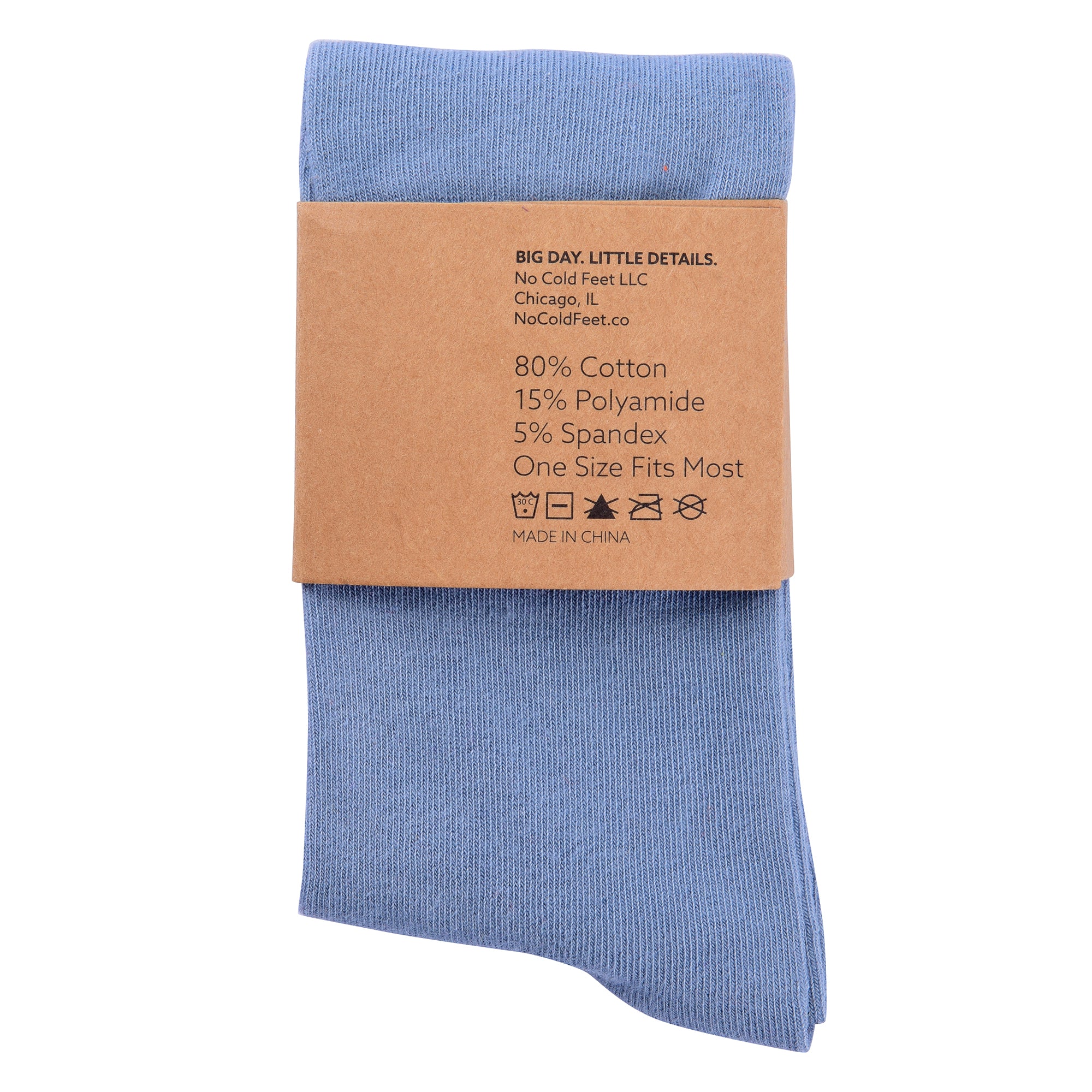 Solid Dusty Blue Dress Socks for Groomsmen| No Cold Feet Co.