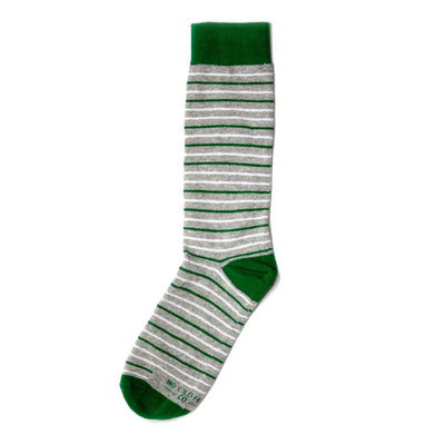 Green and Grey Striped Socks | Groomsmen Socks | No Cold Feet Co.
