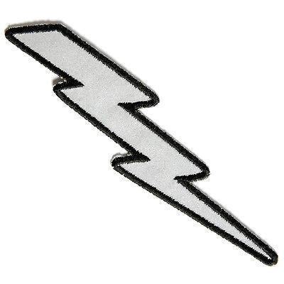 Embroidered Reflective Lightning Bolt Right Iron on Sew on Patch – PATCHERS