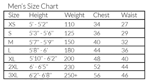 Men's Size Chart