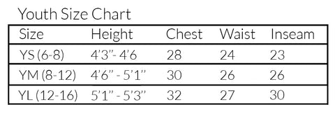 Youth Size Chart