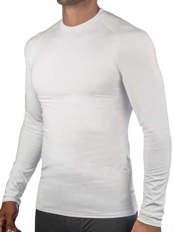 Long Sleeve Relaxed Fit Thermal Shirt - White