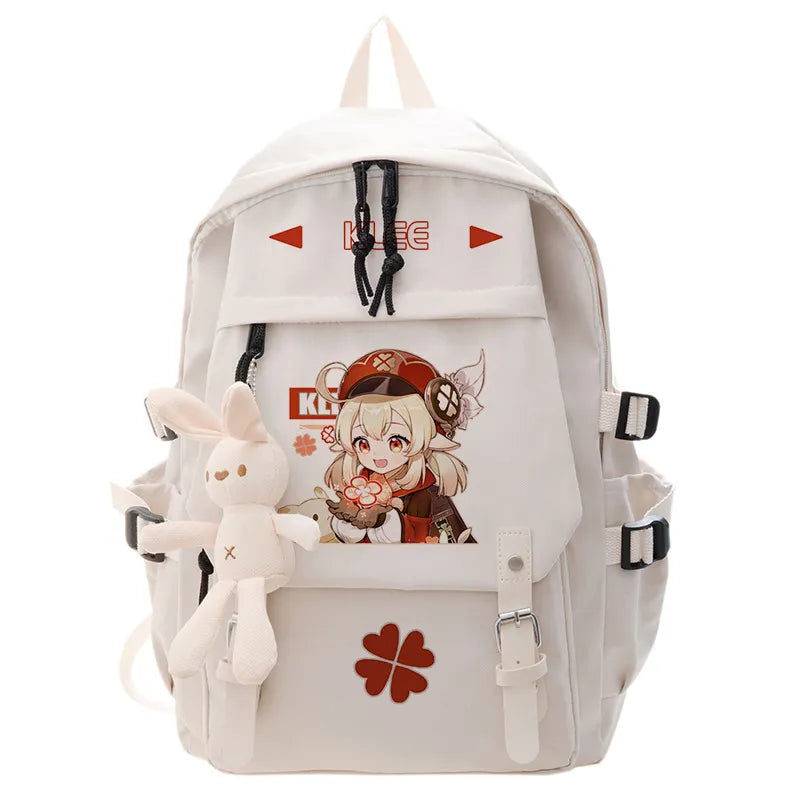 Genshin Impact Backpack Anime Cosplay | Students School Bag Klee Cartoon Bookbag Laptop Travel Rucksack Outdoor Boys Girls Gifts