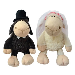 35cm Jolly Goat Couple Doll Plush Toy | Cute Wedding Sheep Dolly Doll | Boys and Girls Soft Stuffed Toys | Birthday and Valentine's Day Gifts - ShopOnlyDeal - Goat Plush Toy