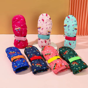 Kids Cute Ski Gloves | Waterproof Windproof Winter Snowboard Mittens | Adjustable Wrist Thicken Outdoor Sports Gloves for Children - ShopOnlyDeal