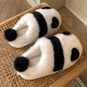 Women's Winter Cartoon Cute Panda Plush Slippers | Fluffy Head Cotton Indoor Shoes | Warm Cozy Soft Bottom House Shoes - ShopOnlyDeal