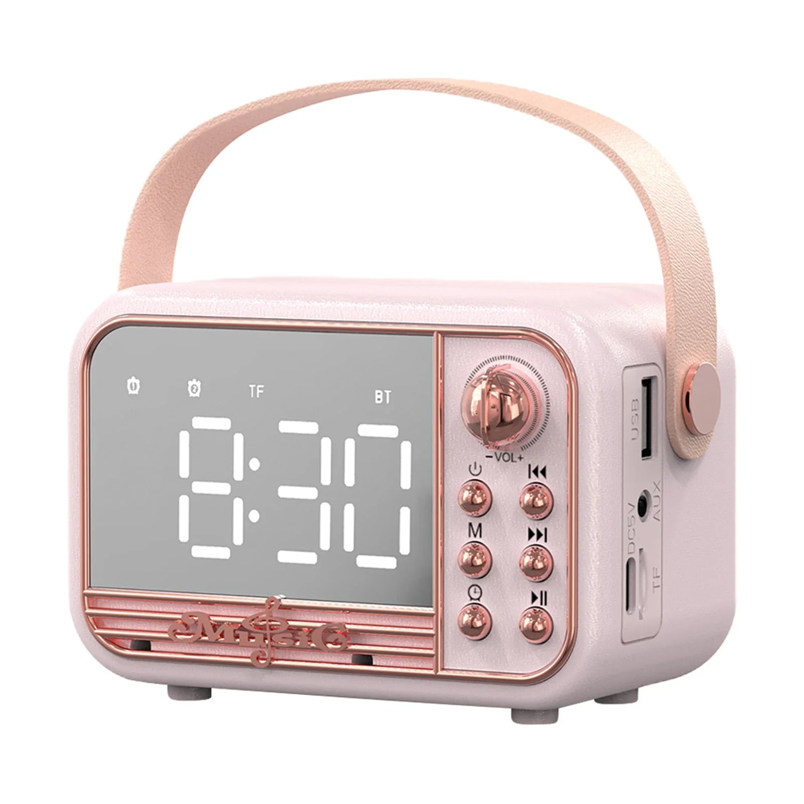 HiFi Wireless Portable Retro Speaker | Alarm Clock Aux Stereo | USB Loud Home Decor Aesthetic Gift | Bluetooth Speakers Music Box New