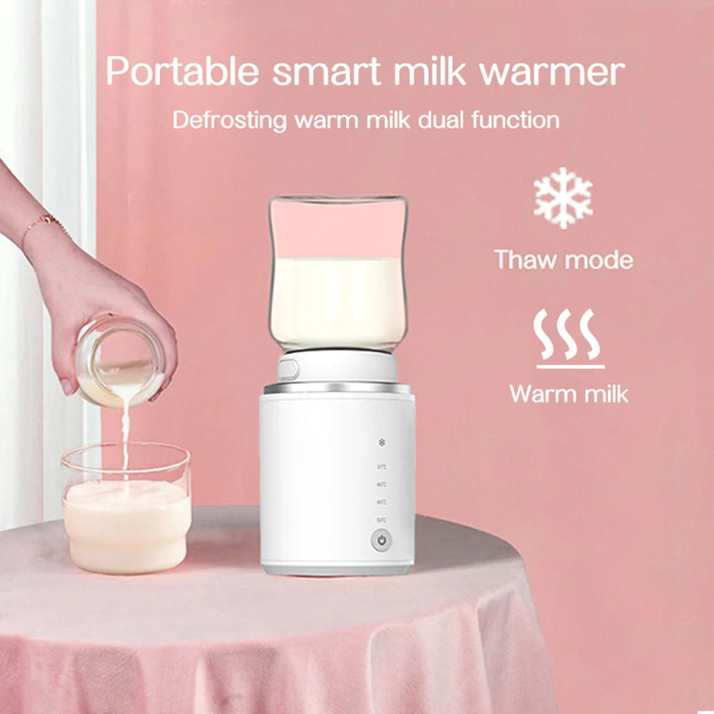 Portable Wireless Baby Milk Bottle Warmer | Dual Mode Defrosting & Heating | 4-Level Temperature Control with Built-in Battery