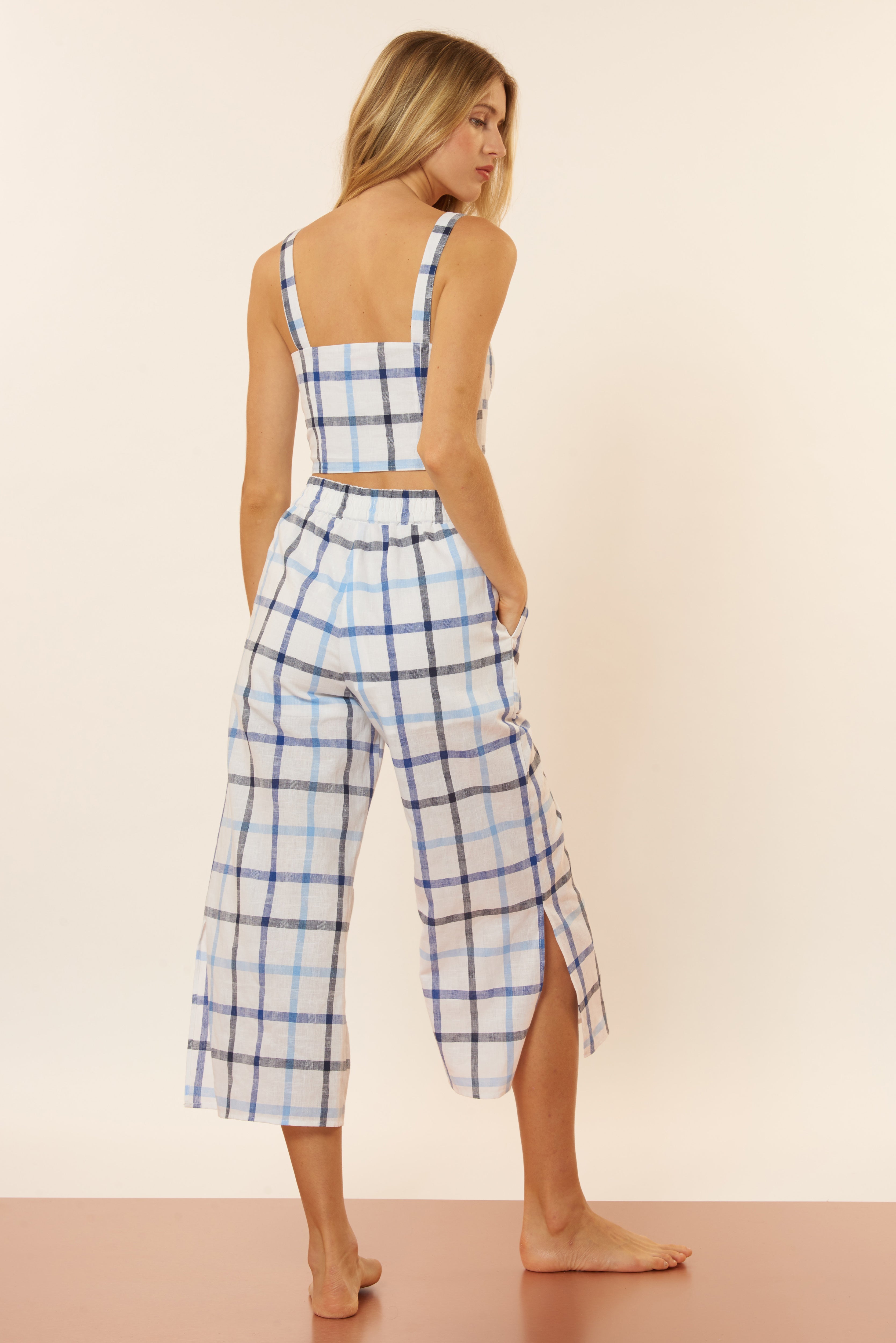 Orla Pant - Blue/White