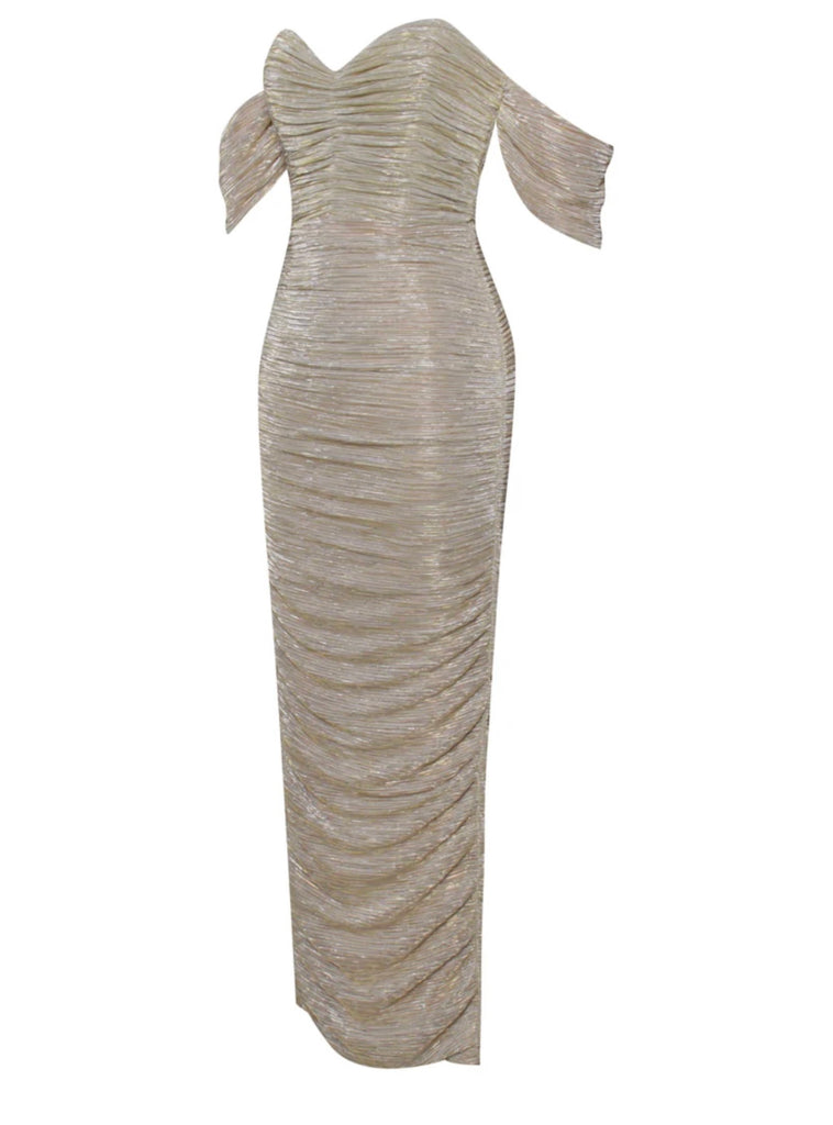 GOLD RUCHED DRESS – DDMINE