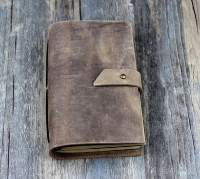 Junetree Vintage bucket gift Diaries Journals notebook genuine leather brown