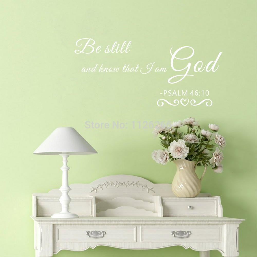 Christian Home Decor Be Still And Know That I Am God Vinyl Wall Stickers Church Home Decal For Living Room Decoration