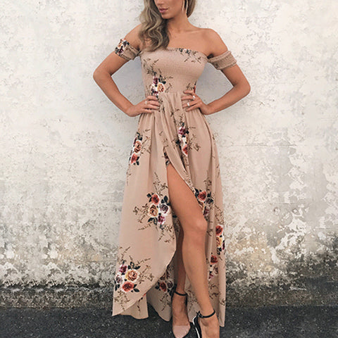 khaki floral dress