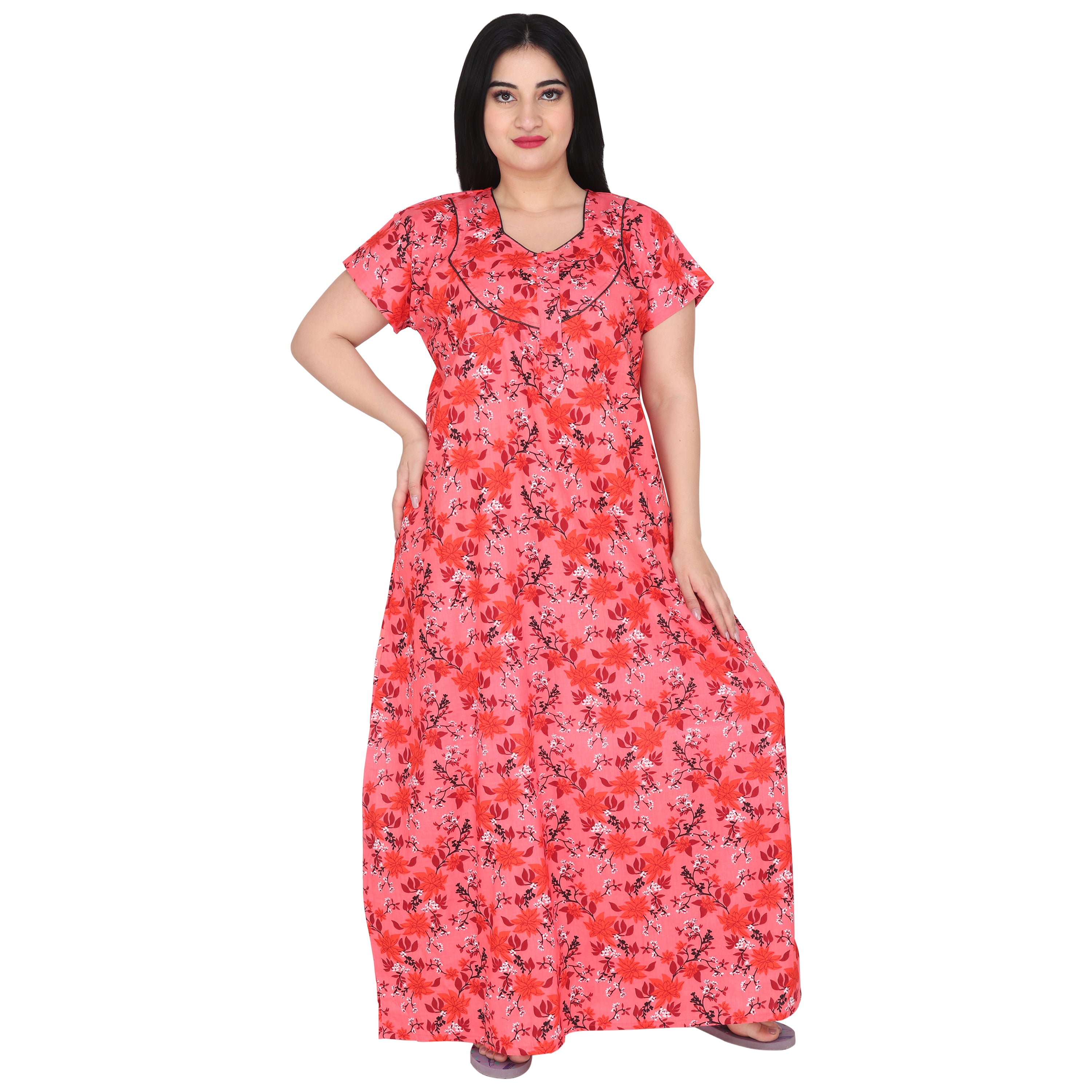 Buy Evolove Women Light Pink Viscose Liva Knee Length Short Night Gown  Nighty Dress With Pocket (S) Online at Best Prices in India - JioMart.