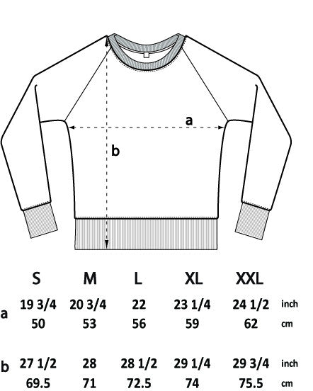 Sizing information for our organic cotton jumpers